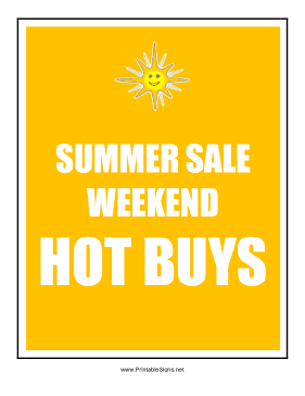 Summer Sale Weekend Sign