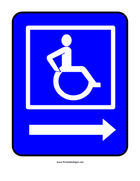 Wheelchair Arrow Right Sign