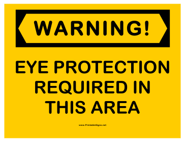 Warning Eye Protection Sign