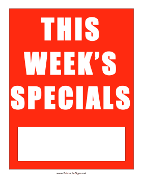 This Week's Specials Sign