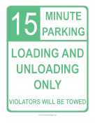 15-Minute Parking sign