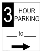 3-Hour Parking Right sign