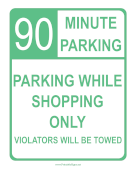 90-Minute Parking sign
