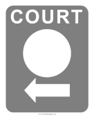 Court Number Left sign