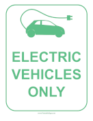 Electric Vehicle Parking sign