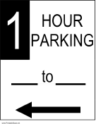 One Hour Parking to the Left
