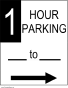 One Hour Parking to the Right