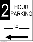 Two Hour Parking to the Left