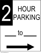 Two Hour Parking to the Right