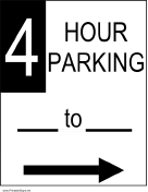 Four Hour Parking to the Right