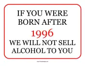 Alcohol Minimum Age 1996