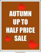 Autumn Half Price Sale