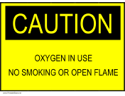 Caution - Oxygen In Use