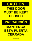 Door Must Be Closed Bilingual