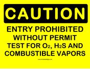 Caution Entry WO Permit Prohibited