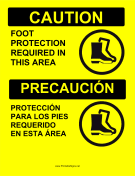 Foot Protection Required Bilingual
