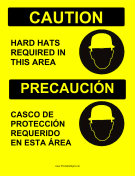 Hard Hats Required Bilingual