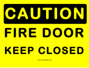 Caution Keep Fire Door Closed