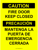 Keep Firedoor Closed Bilingual