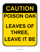 Caution Poison Oak