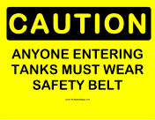 Caution Safety Belt