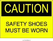 Safety Shoes Must Be Worn