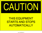 Equipment Starts and Starts Automatically