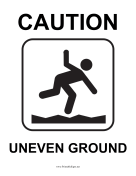Caution Uneven Ground