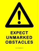 Warning Unmarked Obstacles