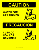 Watch For Forklifts Bilingual