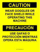 Wear Goggles Face Shield Bilingual