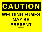 Caution Welding Fumes