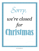 Christmas Closed