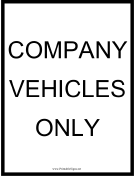 Company Vehicles Only Black