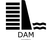 Dam with caption
