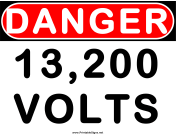 Danger 13200 Volts