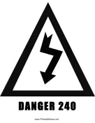 Danger 240 Voltage