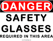 Danger Area Requires Safety Glasses