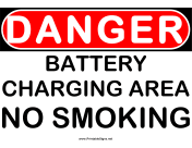 Danger Battery Charging Area 2
