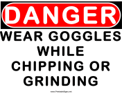 Danger Chipping Grinding Wear Goggles
