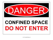 Danger Confined Space
