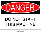 Do Not Start Machine