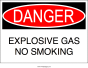 No Smoking Explosive Gas