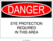 Eye Protection Required In Area