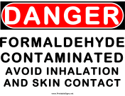 Danger Formaldehyde Contamination