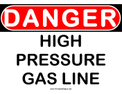 Danger High Pressure Gas