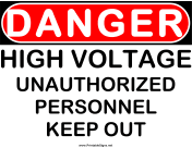 Danger High Voltage UA