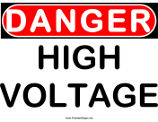 Danger High Voltage Warning