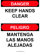 Keep Hands Clear Bilingual