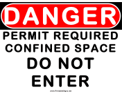 Danger Permit Required Confined Space